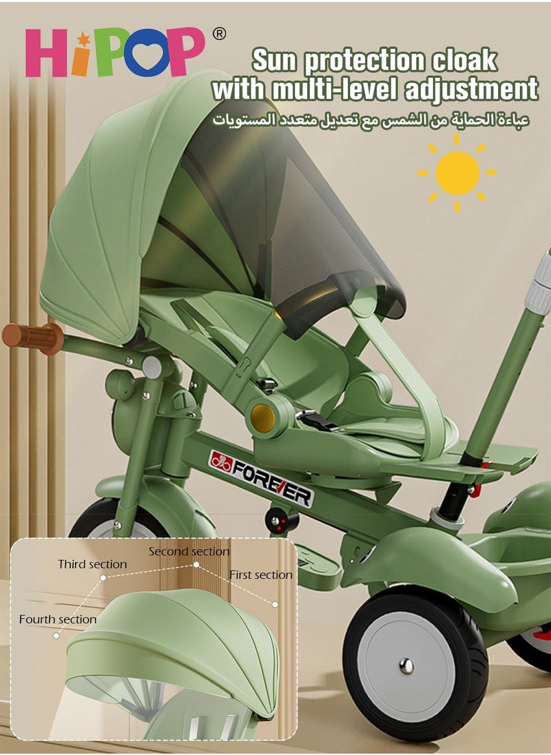 HIPOP Children's Tricycle with Swivel Seat Design,Kids Ride on Toys Include Push Handle,Guardrail and Pedals,High Quality Kids Riding Car,Multipurpose Children Pedal Tricycle as Kids Gift  - Image 5