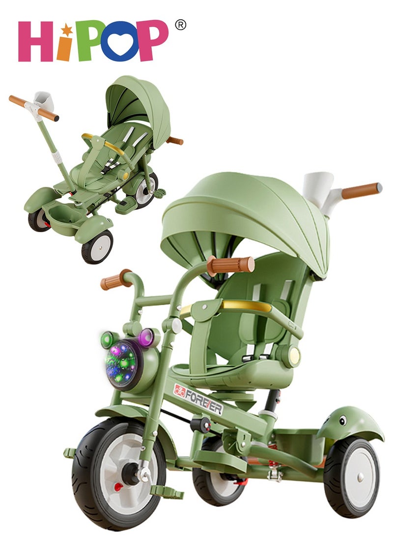 HIPOP Children's Tricycle with Swivel Seat Design,Kids Ride on Toys Include Push Handle,Guardrail and Pedals,High Quality Kids Riding Car,Multipurpose Children Pedal Tricycle as Kids Gift  - Image 1
