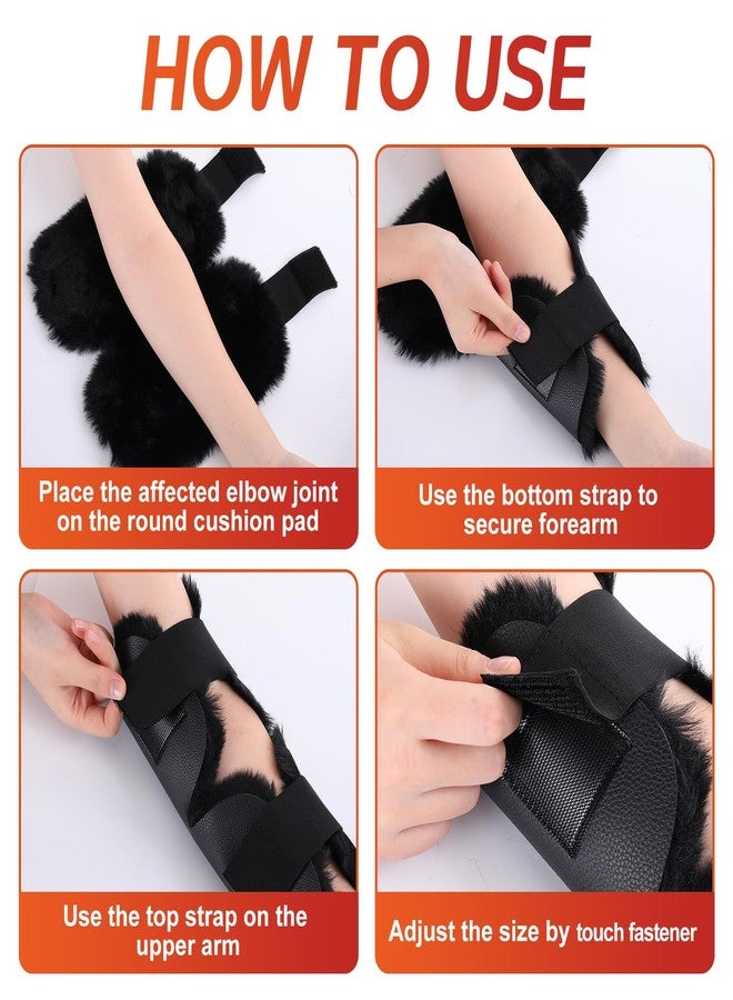 Jeere 2 Pairs Sheepskin Elbow Protectors Soft Elbow Arm Cushions Pads Sheepskin Arm Protectors with Securing Strap for Elderly Prevention Ulcers Pressure Pain Relief - Image 5