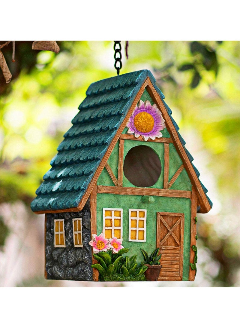Colorful Wooden Bird House, Cute Hanging Nest for Garden and Indoor Decor, Perfect Gift for Bird Lovers and Nature Enthusiasts - Image 1