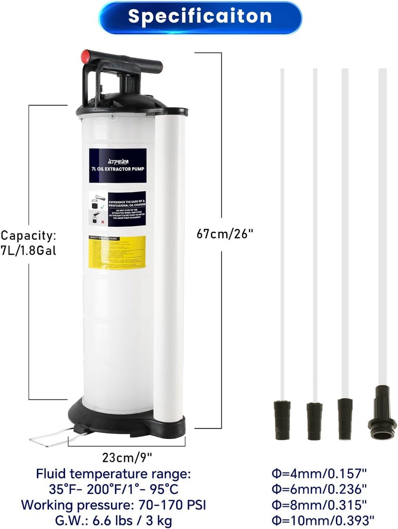 ATPEAM 7L Oil Changer Vacuum Fluid Extractor Pump - Image 3