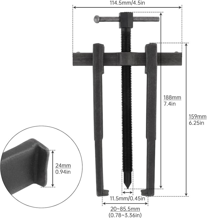 OriGlam Two Jaws Bearing Puller/Remover, Adjustable Two Jaw Puller Tool, Bearing Puller Tool, Carbon Steel Pump Pulley Remover - Image 5