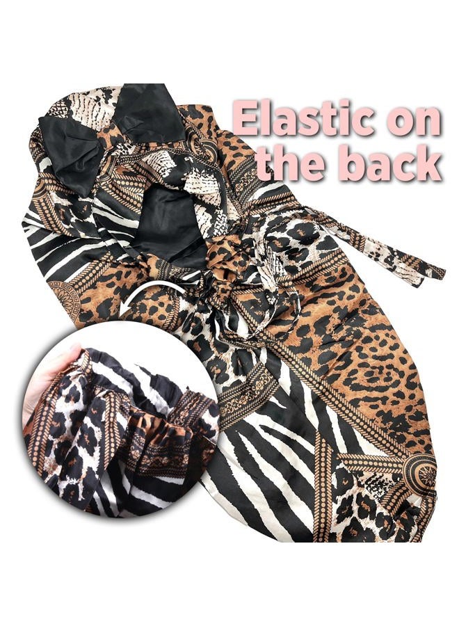 Donna Braid Bonnet 1pc Satin Bonnet Hair Bonnet Removable & Reversible Bow Tie for Women with Long Braids, Shower Cap for Women, Dreadlock, Long Twist, Long Ponytails with MULTI ANIMAL Pattern - Image 4