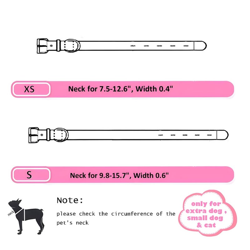 WeimoMonkey Pink Collar with Bell for Dog Puppy, Bell Collar for Cats Puppy Collar Girl Lace Adjustable for XXS Xs Small Pet Dogs Animal Litter Tiny Kitten Female, XSmall - Image 2