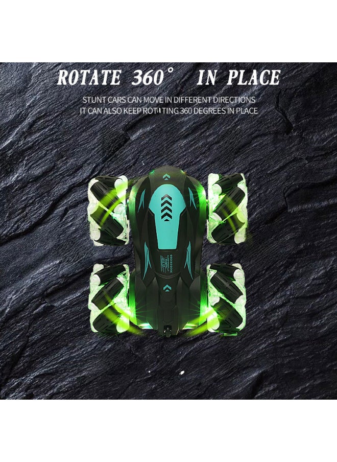 2.4g Remote Control Stunt Car Double-sided Music Light Horizontal Drift High-speed Climbing Car Toy Vehicle-Color:Watch Remote Control 2  - Image 3