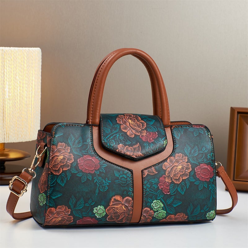 Contrasting Color Printing Splicing Large Capacity Fashion Design Single Shoulder Texture Accessible Luxury Trendy Bag - Image 3
