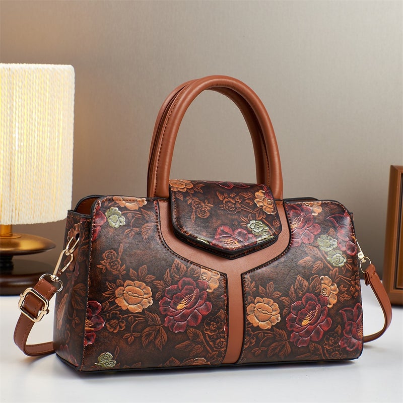 Contrasting Color Printing Splicing Large Capacity Fashion Design Single Shoulder Texture Accessible Luxury Trendy Bag - Image 5