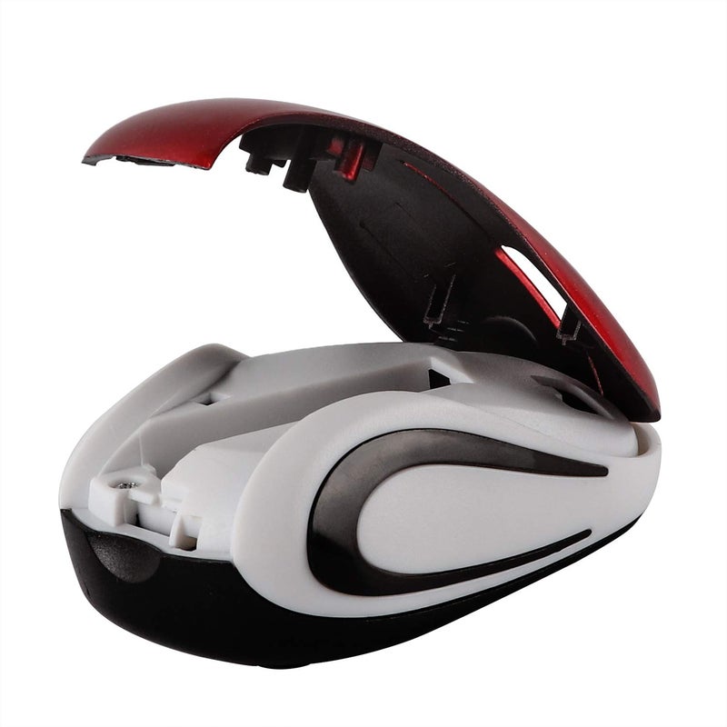 elec Space Usbkingdom Mini Small Wireless Mouse for Travel Optical Portable Mini Cordless Mice with USB Receiver for PC Laptop Computer (Red) - Image 4