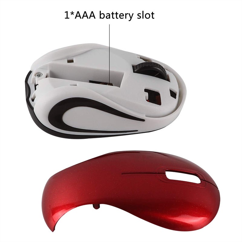 elec Space Usbkingdom Mini Small Wireless Mouse for Travel Optical Portable Mini Cordless Mice with USB Receiver for PC Laptop Computer (Red) - Image 5