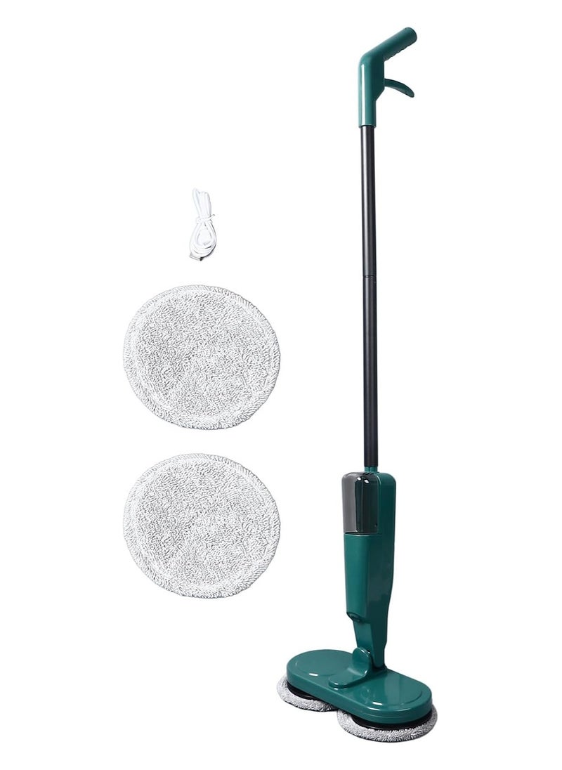 Joshberg Electric Spray Mop, Floor Cleaner,Retractable Spin Mop with Water Spray, Flat Mop with 2 Pcs Reusable Pads, 60Mins Running Time,Lazy Mop for Wood, Hardwood, Laminate, Tile,Marble Floors ,Green  - Image 1