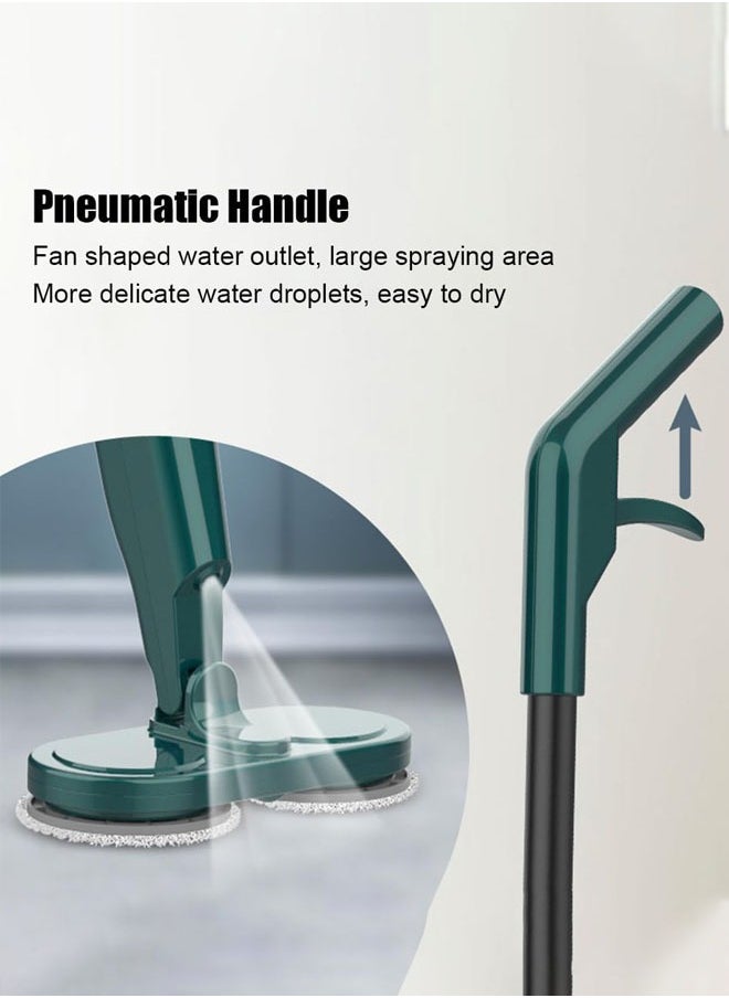 Joshberg Electric Spray Mop, Floor Cleaner,Retractable Spin Mop with Water Spray, Flat Mop with 2 Pcs Reusable Pads, 60Mins Running Time,Lazy Mop for Wood, Hardwood, Laminate, Tile,Marble Floors ,Green  - Image 2