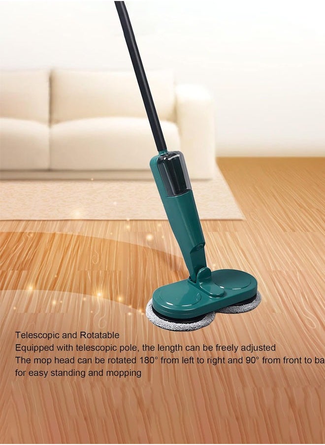 Joshberg Electric Spray Mop, Floor Cleaner,Retractable Spin Mop with Water Spray, Flat Mop with 2 Pcs Reusable Pads, 60Mins Running Time,Lazy Mop for Wood, Hardwood, Laminate, Tile,Marble Floors ,Green  - Image 4