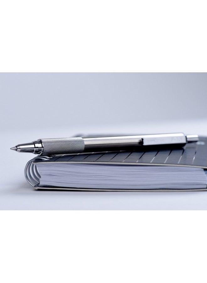 Zebra Pen F-701 Retractable Ballpoint Pen, Stainless Steel Barrel, Fine Point, 0.8Mm, Black Ink, 3-Pack Plus 2 Refills (29412)  - Image 5