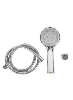 Epsilon Hand Shower Set- EPSBA1535 Round Shape, 100 mm Diameter, 245 mm Length Plastic Material Bathroom Fitting, UV Plated with 1.2 m Stainless Steel Hose and Holder  - Image 1