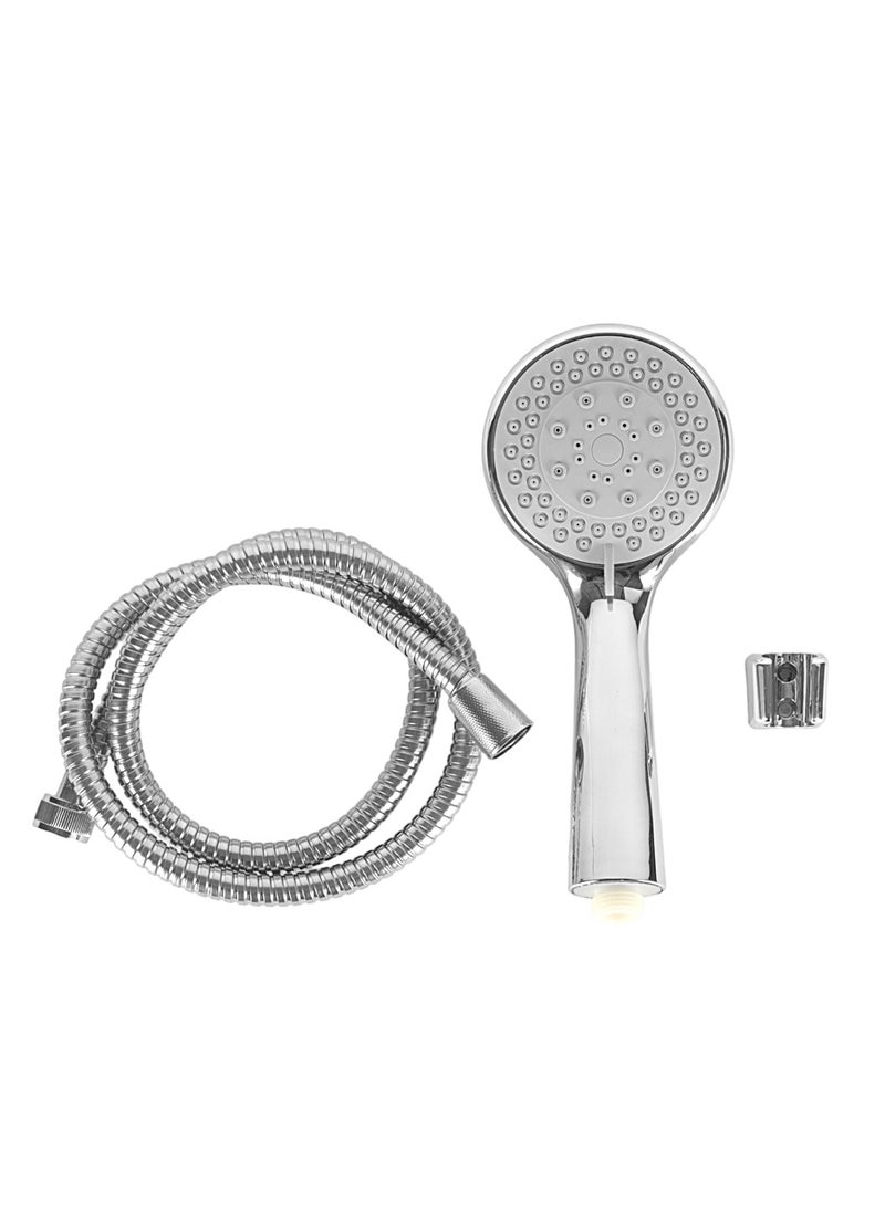 Epsilon Hand Shower Set- EPSBA1535 Round Shape, 100 mm Diameter, 245 mm Length Plastic Material Bathroom Fitting, UV Plated with 1.2 m Stainless Steel Hose and Holder  - Image 1