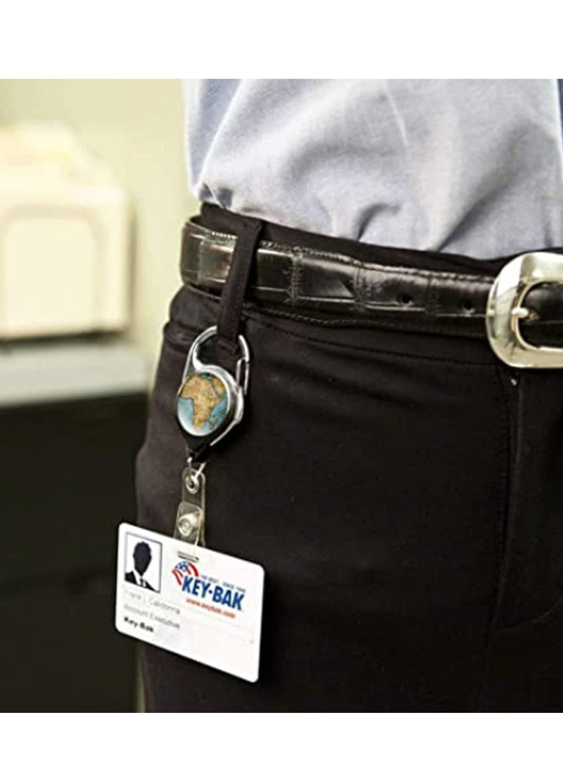 2 Pack Heavy Duty Retractable Badge Holder Reel, Retractable Badge Holder with Clip Key Ring