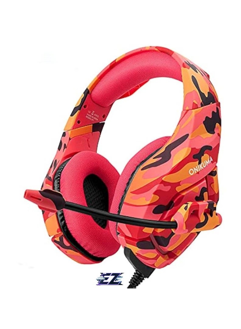 ELTRAZONE Gaming Headphone 3.5mm Stereo USB LED Headphones with Omnidirectional Microphone – Pink – High-Quality Stereo Sound, Noise-Canceling Mic, Comfortable Over-Ear Cushions, RGB Lighting, Ideal for PC, PS4, Xbox, Mobile Gaming  - Image 1