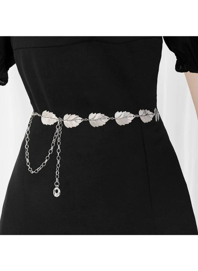 The Black Pearl Accessories Silver Metal Waist Belt  For Her - Image 1