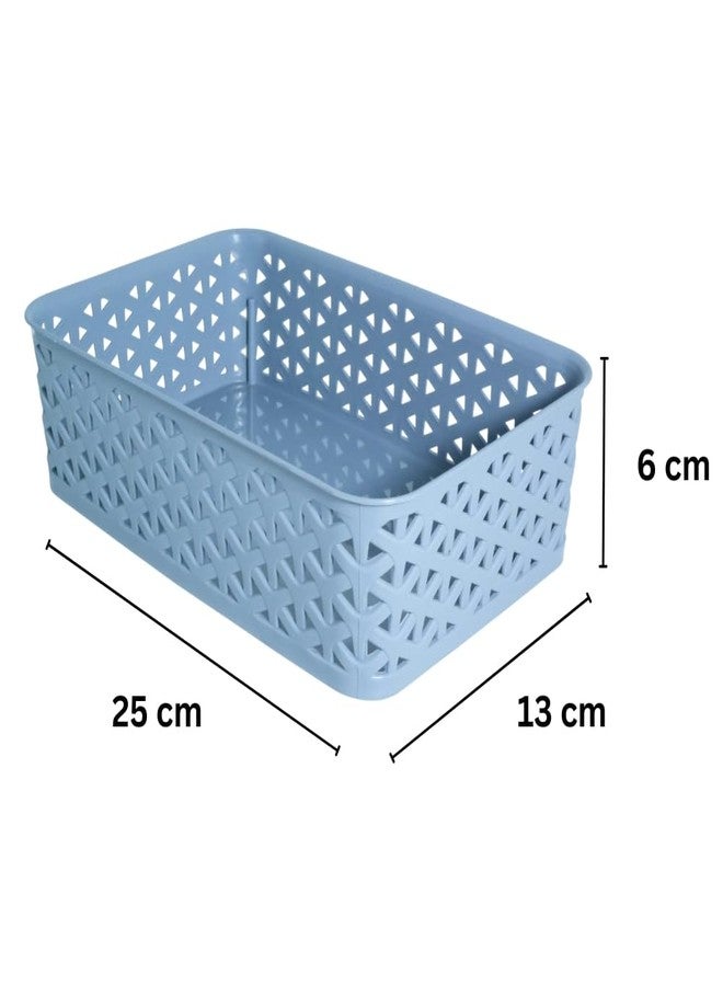 Morvi Ajanta-2 Multi-Purpose Plastic Storage Basket|Stackable Organizer Tokri For Home,Kitchen,Bathroom & Office|Ideal For Toys,Clothes,Cosmetics,Stationery|Set Of 4|Grey - Image 2