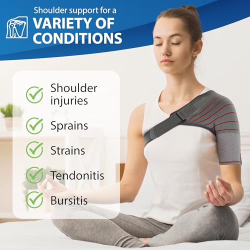 ORTONYX Shoulder Stability Brace Compression Sleeve for Rotator Cuff Support, Injury Prevention, Dislocated AC Joint, Labrum Tear, Frozen Shoulder Pain, Sprain, Soreness, Bursitis/M - Image 5