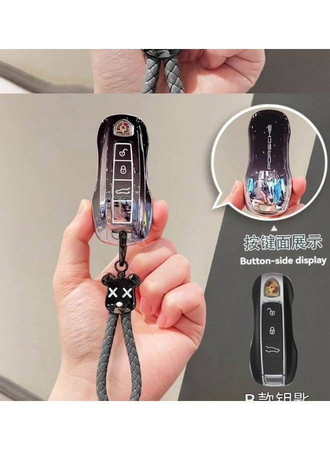 Porsche Design Suitable for Porsche key case, Macan, Cayenne, 718, Panamera, 911, Taycan vehicle key lanyard - Image 2