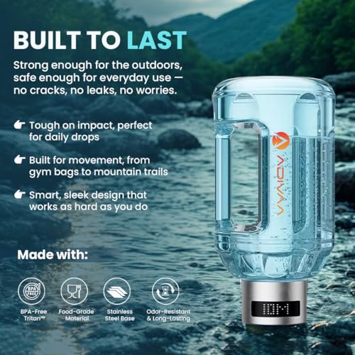 Adivaa Hydrobeast Hydrogen Water Bottle with LED Display | 8000+ PPB Generator | BPA-Free Tritan Gym Bottle | Energy Boost Antioxidant Rich Water Detox & Portable Fitness Bottle for Men Women -1500Ml - Image 3