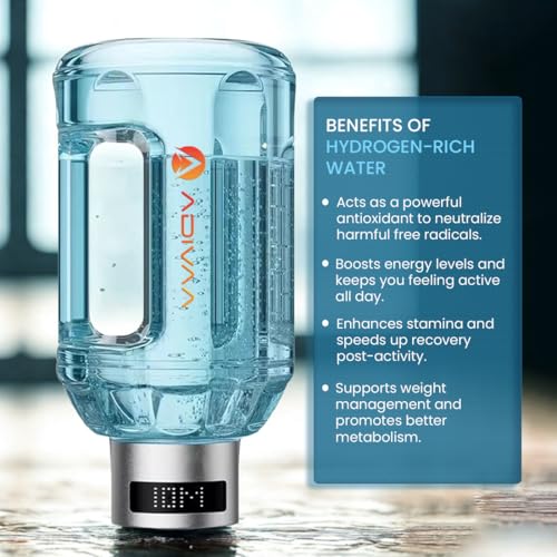 Adivaa Hydrobeast Hydrogen Water Bottle with LED Display | 8000+ PPB Generator | BPA-Free Tritan Gym Bottle | Energy Boost Antioxidant Rich Water Detox & Portable Fitness Bottle for Men Women -1500Ml - Image 2