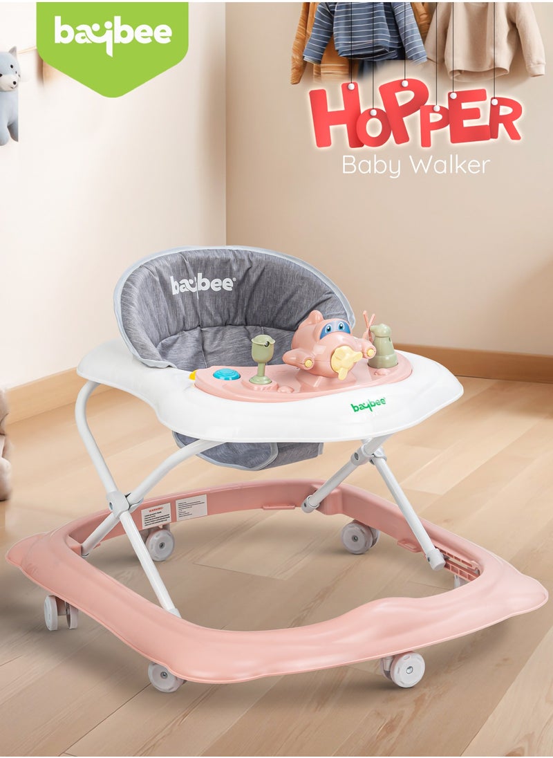 BAYBEE Hopper Baby Walker for Kids, Foldable Kids Walker with 3 Position Adjustable Height & Musical Toy Bar Activity Walker for Toddlers Walker for Baby Boy Girl 6 to 18 Months Pink  - Image 4