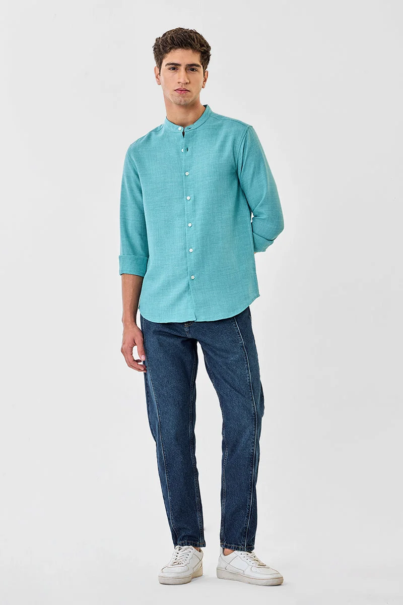SNITCH Linen Look Mandarin Shirt