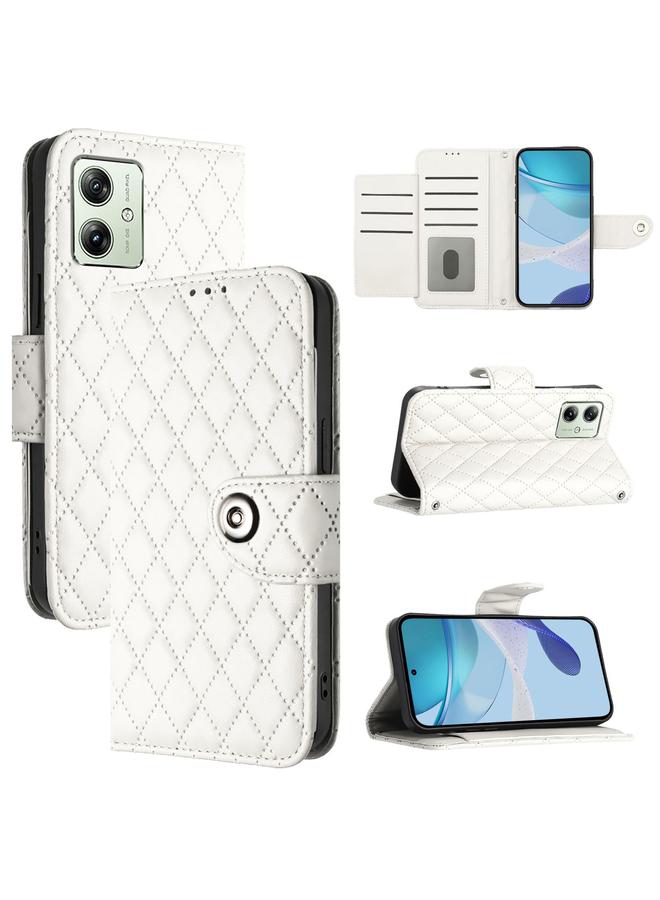 S-TOP Case For Motorola Moto G54 Power Rhombic Texture Flip Leather Phone Case with Lanyard - Image 1