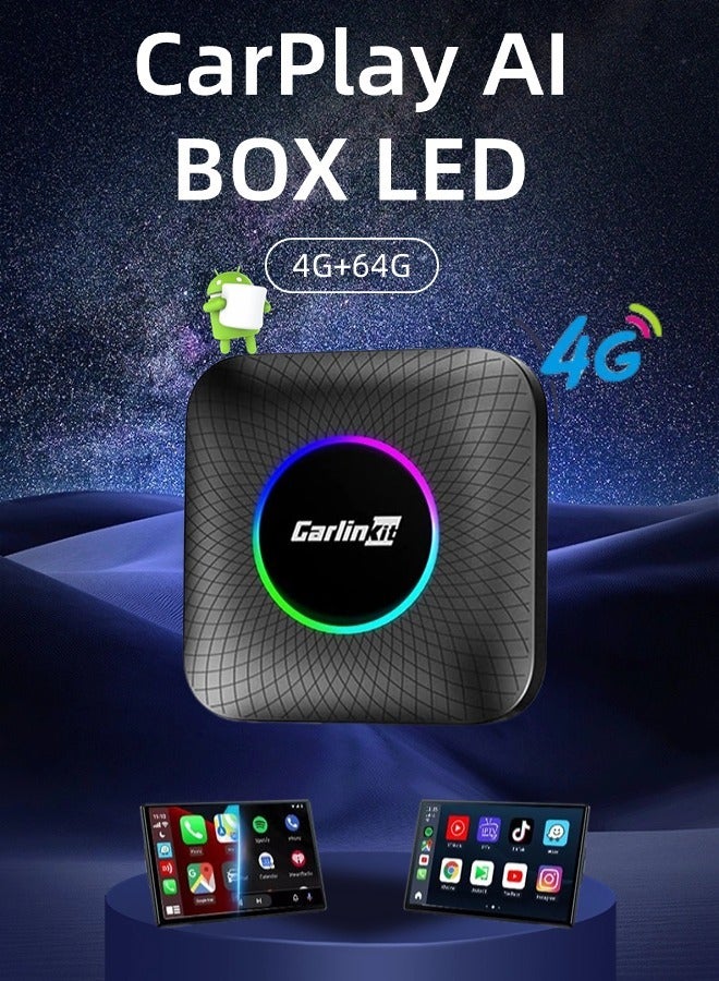 كار لينكيت كارلين كيت علبة AI لـ CarPlay أندرويد 13 SM6225 8 أنوية 4G + 64G علبة تلفاز ذكية تعمل بنظام أندرويد دعم CarPlay اللاسلكي وأندرويد أوتو تدعم بطاقة SD بسعة تصل إلى 512 جيجابايت - Image 1