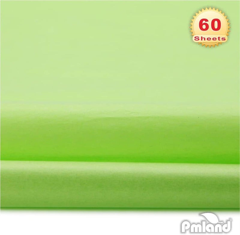 PMLAND Gift Wrapping Tissue Paper - Bright Green Color - 20 Inches x 26 Inches 60 Sheets - Image 3