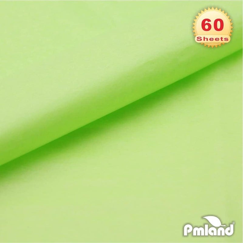 PMLAND Gift Wrapping Tissue Paper - Bright Green Color - 20 Inches x 26 Inches 60 Sheets - Image 2