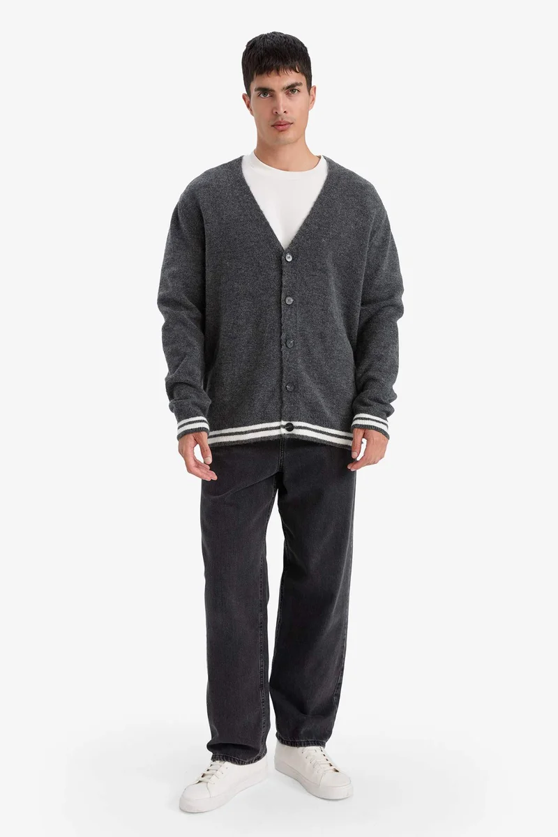 Defacto  Relax Fit V-Neck Knitwear Cardigan for Men | Best Price UAE