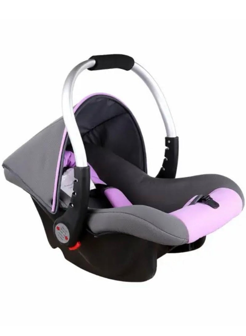 كرسي سيارة بمستويات يد معدنية لحديثي الولادة - حتى 18 شهر - رمادي/بينك - Image 1