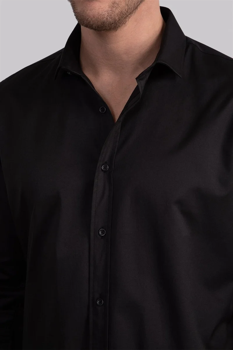 Tudors Slim Fit Slim Fit Lycra Plain Satin Men's Shirt