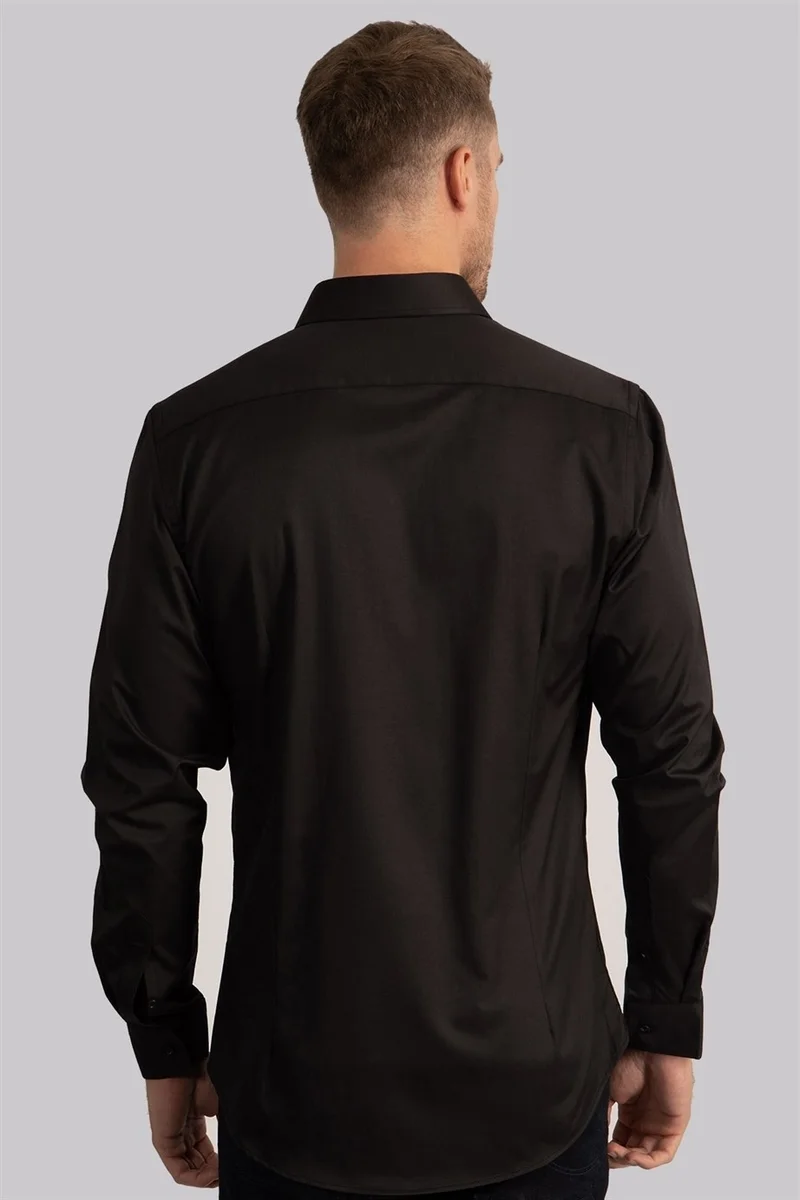 Tudors Slim Fit Slim Fit Lycra Plain Satin Men's Shirt
