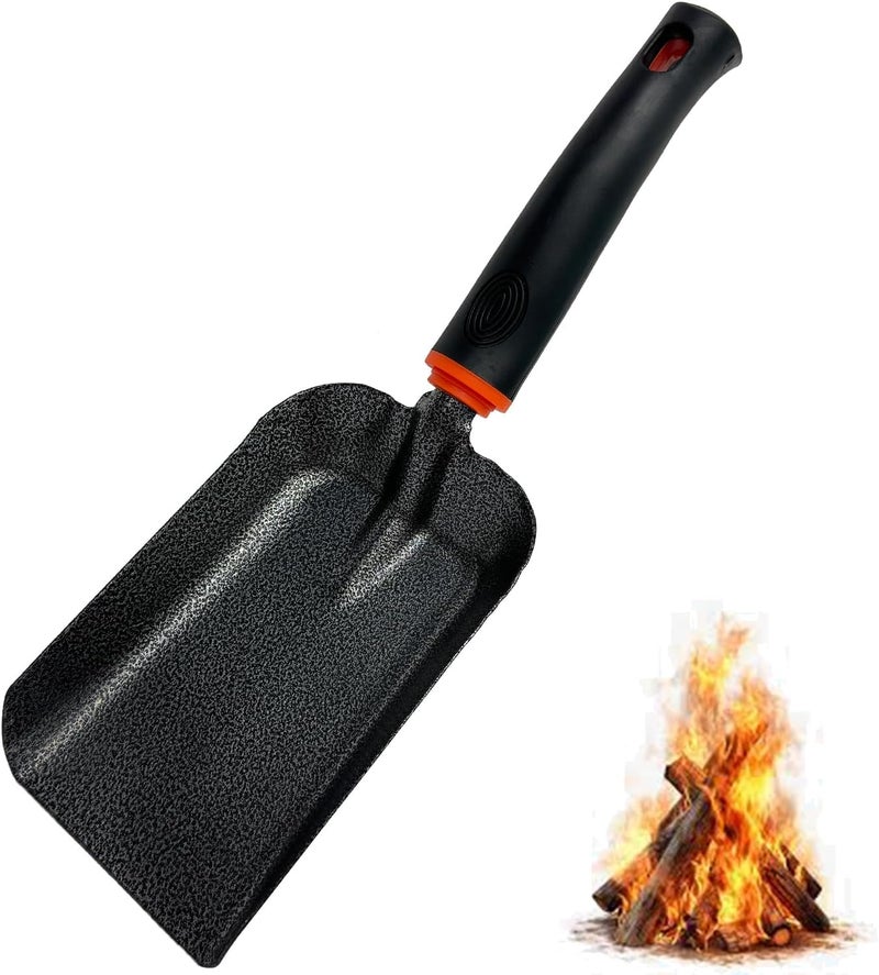 SoloWilder 12.6" Ash Shovel for Fire Pit & Fireplace - Manganese Steel Gardening Tool - Black - Image 1