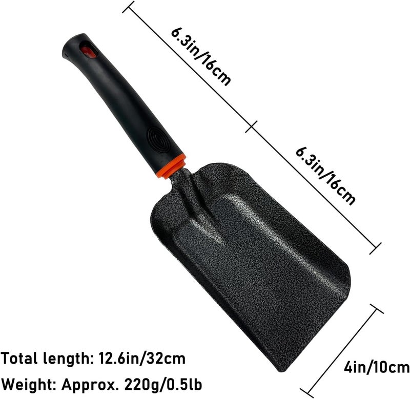 SoloWilder 12.6" Ash Shovel for Fire Pit & Fireplace - Manganese Steel Gardening Tool - Black - Image 2