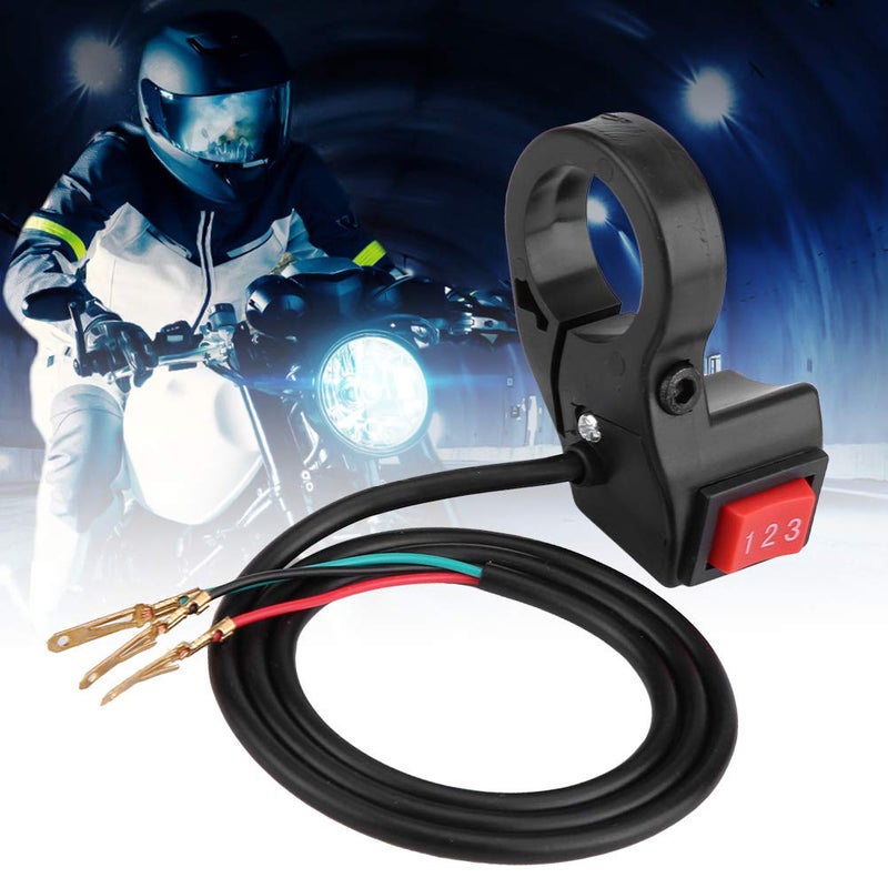 Suuonee Handlebar Switch Change, 22mm 7/8in Electric Handlebar 3 Speed Module Switch Switch Switch for Motorcycle Electric Bike Scooter, Black - Image 4
