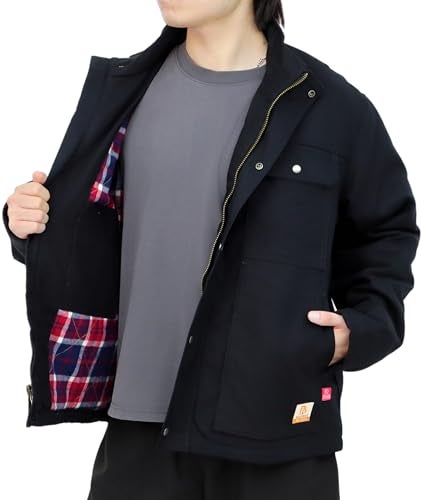 BOCOMAL FR Jackets Insulated Coat CAT4 Fire Resistant Black Canvas Winter Outwear Light Water Repellent and Oil Resistant - Image 3