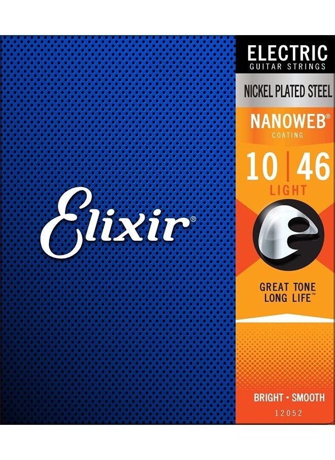 Elixir Strings Electric Guitar Strings w NANOWEB Coating, Light (.010-.046)