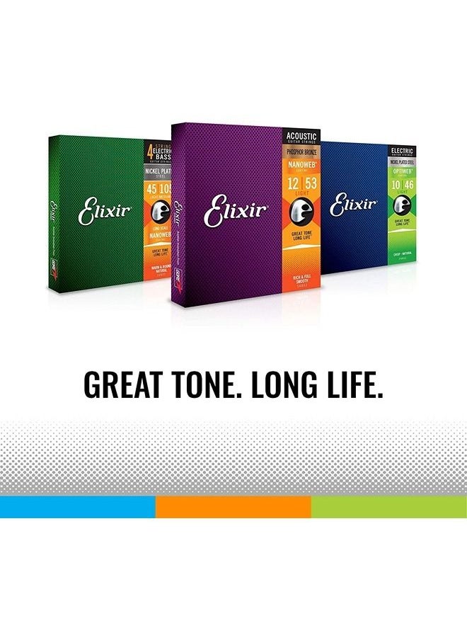 Elixir Strings Electric Guitar Strings w NANOWEB Coating, Light (.010-.046)