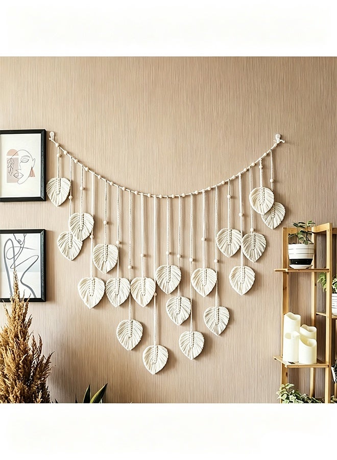 GIFT Beautiful Room Decoration, Leaf Hanging On The Wall, Modern Macrame Wall Art Tapestry, Home Decoration, Macrame Feather Wall Hanging On The Wall, Gift For Mom - Image 4