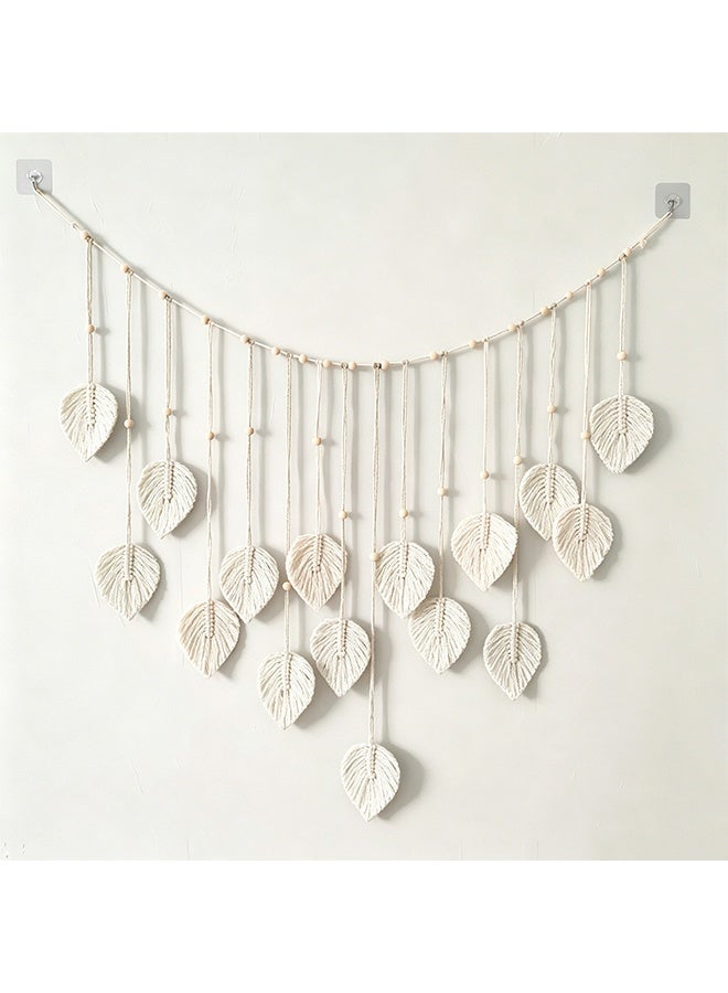 GIFT Beautiful Room Decoration, Leaf Hanging On The Wall, Modern Macrame Wall Art Tapestry, Home Decoration, Macrame Feather Wall Hanging On The Wall, Gift For Mom - Image 1
