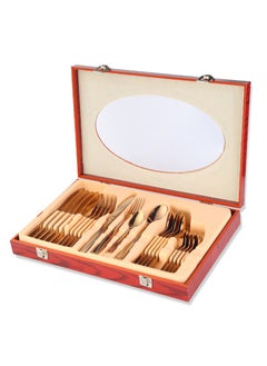 Sunhome 24-Piece Stainless Steel Cutlery Set Gold  - Image 1