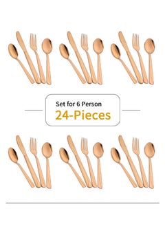 Sunhome 24-Piece Stainless Steel Cutlery Set Gold  - Image 4