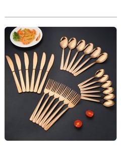 Sunhome 24-Piece Stainless Steel Cutlery Set Gold  - Image 5