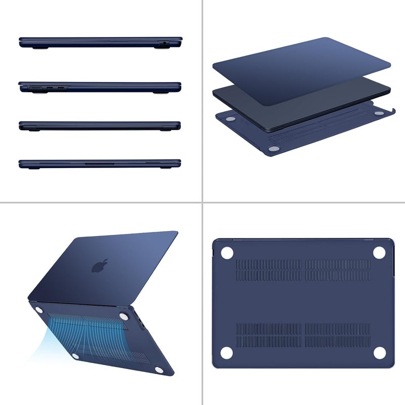 موسيسو غلاف MOSISO متوافق مع MacBook Air 13 بوصة موديلات M5 2026 M4 2025 M3 M2 2024-2022 A3449 A3240 A3113 A2681، غلاف صلب واقٍ مقاوم للخدوش لـ MacBook Air 13.6 بوصة، أزرق ضبابي - Image 5