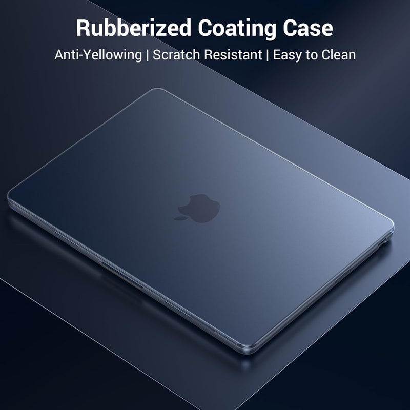 موسيسو غلاف MOSISO متوافق مع MacBook Air 13 بوصة موديلات M5 2026 M4 2025 M3 M2 2024-2022 A3449 A3240 A3113 A2681، غلاف صلب واقٍ مقاوم للخدوش لـ MacBook Air 13.6 بوصة، أزرق ضبابي - Image 4